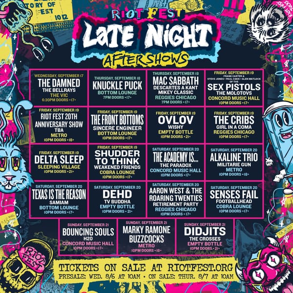 Riot Fest Aftershows Have Been Announced
